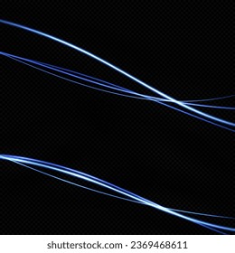 Abstract effect of movement with the speed of light. Blue spiral glow effect. Magic shiny line. Neon. Background.