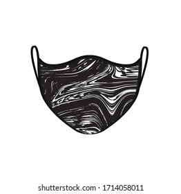 efecto abstracto diseño de máscara impresa sobre fondo negro
