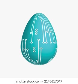 Abstract egg. Egg in an electronic circuit. Vector illustration.