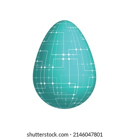 Abstract egg. Egg in an electronic circuit. Vector illustration.