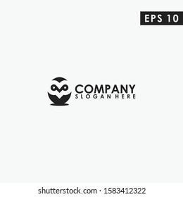 Abstract Egg Owl Logo Design Vector Template. Modern Design. Vector Illustration