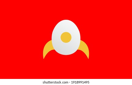 abstract egg with rocket logo design vector icon symbol illustration