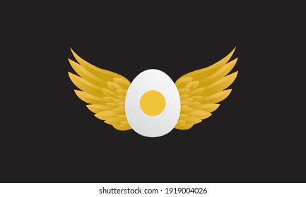 abstract egg with wings logo design vector icon symbol illustration