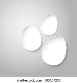 Abstract eggs on gray background. EPS10 vector.