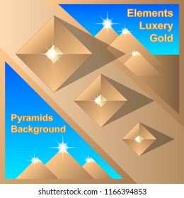 Abstract Egiptian Pyramids Background. Top and side view. Vector Illustration