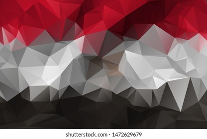 Abstract Egypt Flag Egyptian Flag Red white and black color gradient low poly low polygonal abstract vector background