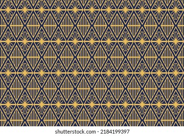 Abstract Egyptian gold elements. Art Deco Seamless Pattern in a Trendy minimal Style. Geometric ethnic Aztec pattern in tribal. Vector illustration of Egyptian.
