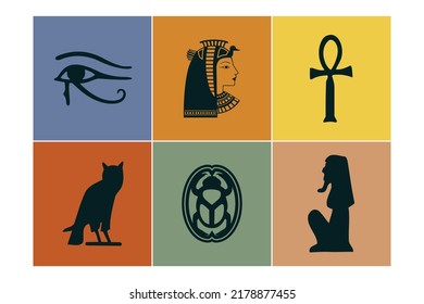 Abstract Egyptian icons set design