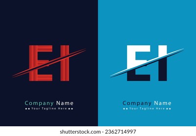 Abstract Ei letter logo design template. Vector Logo Illustration.