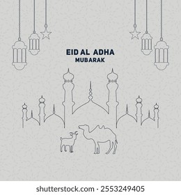 Abstract Eid al adhamubarakislamic festival greeting card design