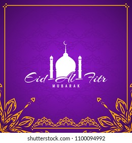 Abstract Eid Al Fitr Mubarak elegant background