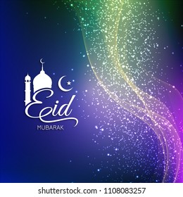 Abstract Eid Mubarak artistic glitters background design