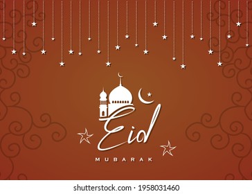 Abstract eid Mubarak background decorative religious, vector Illustration for greeting card or poster and banner. 1920 x 900