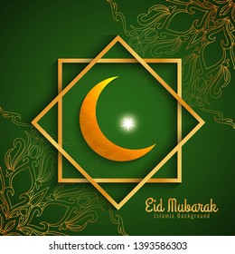 Abstract Eid Mubarak Beautiful religious background vector