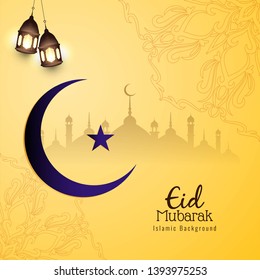 Abstract Eid Mubarak Beautiful religious background vector