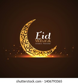 Abstract Eid Mubarak crescent moon background