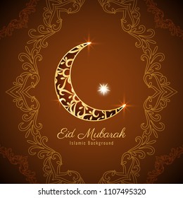 Abstract Eid Mubarak elegant background vector design