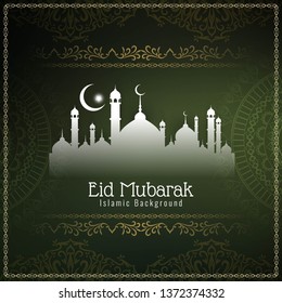 Abstract Eid Mubarak elegant decorative background vector