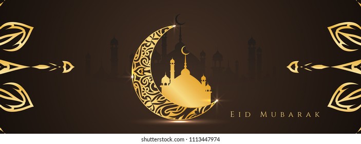 Abstract eid Mubarak festival banner design