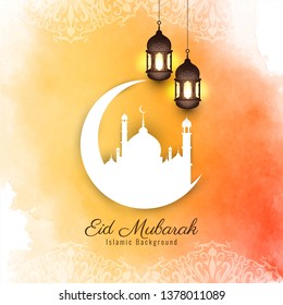 Abstract Eid Mubarak Decorative Islamic Background Stock Vector ...