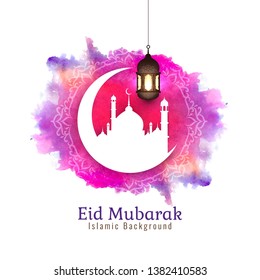 Abstract Eid Mubarak Islamic design background vector