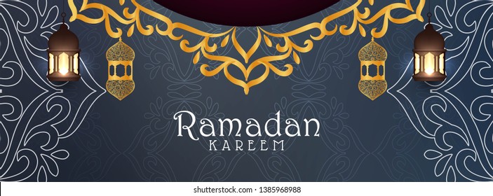 Abstract Eid Mubarak Islamic festival  banner design vector