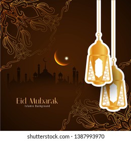 Abstract Eid Mubarak Islamic festival. background vector