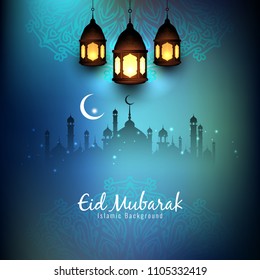 Abstract Eid Mubarak Islamic religious background