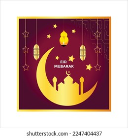 Abstract Eid Mubarak Islamic religious background