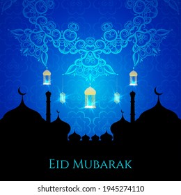 Abstract Eid Mubarak Islamic vector background design vector