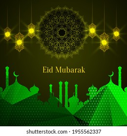 Abstract Eid Mubarak Islamic vector background design vector