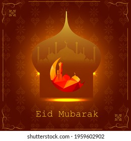 Abstract Eid Mubarak Islamic vector background design vector