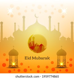 Abstract Eid Mubarak Islamic vector background design vector