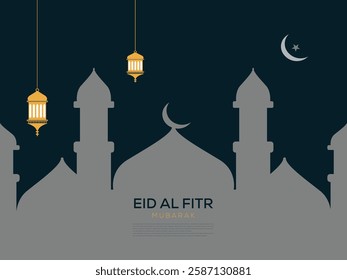 Abstract Eid Mubarak Islamic vector background design vector