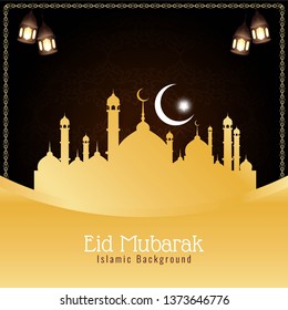 Abstract Eid Mubarak religious background vector