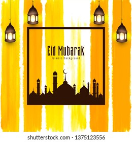Abstract Eid Mubarak religious background vector