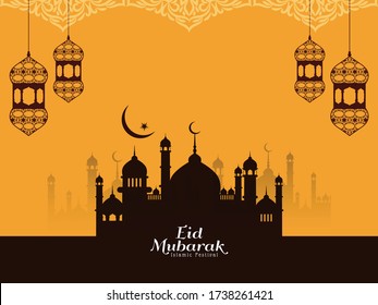 Abstract Eid Mubarak religious background vector