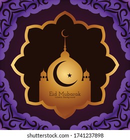 Abstract Eid Mubarak religious background design