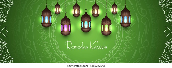 Abstract Eid Mubarak religious banner design vector