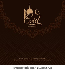 Abstract Eid Mubarak religious islamic festival background