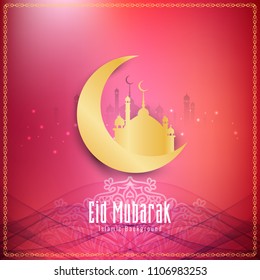 Abstract Eid Mubarak stylish greeting vector background