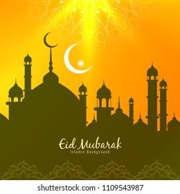 Abstract Eid Mubarak stylish greeting islamic background