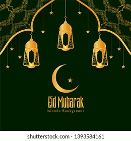 Abstract Eid Mubarak stylish Islamic background vector