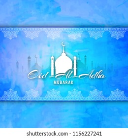 Abstract Eid-Al-Adha mubarak blue background