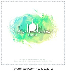 Abstract Eid-Al-Adha mubarak decorative watercolor background