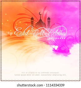 Abstract Eid-Al-Adha Mubarak festival decorative colorful watercolor background