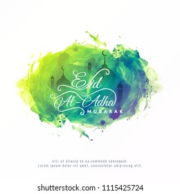 Abstract Eid-Al-Adha Mubarak festival greeting watercolor background