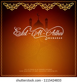 Abstract Eid-Al-Adha Mubarak stylish Islamic background vector design