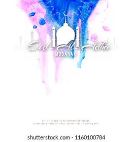 Abstract Eid-Al-Adha mubarak watercolor background