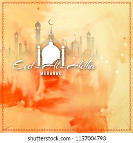 Abstract Eid-Al-Adha religious watercolor vector background